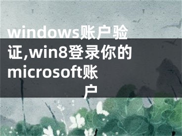 windows賬戶驗(yàn)證,win8登錄你的microsoft賬戶