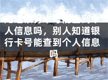 知道銀行卡號能查到個人信息嗎，別人知道銀行卡號能查到個人信息嗎