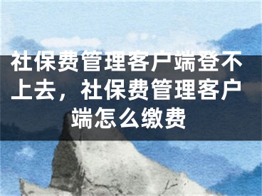 社保費(fèi)管理客戶端登不上去，社保費(fèi)管理客戶端怎么繳費(fèi)