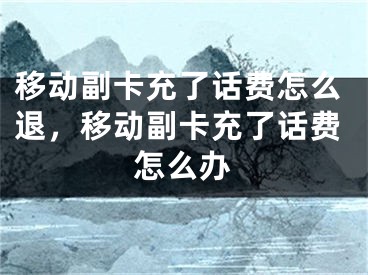 移動(dòng)副卡充了話費(fèi)怎么退，移動(dòng)副卡充了話費(fèi)怎么辦