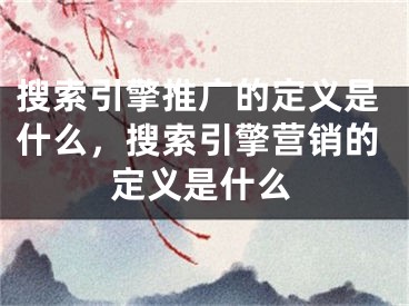 搜索引擎推廣的定義是什么，搜索引擎營銷的定義是什么