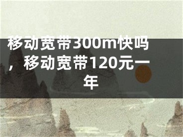 移動寬帶300m快嗎，移動寬帶120元一年