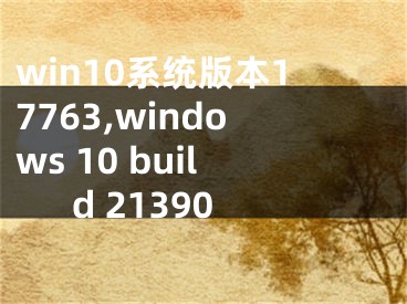 win10系統(tǒng)版本17763,windows 10 build 21390