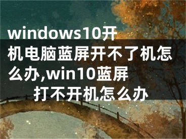 windows10開機(jī)電腦藍(lán)屏開不了機(jī)怎么辦,win10藍(lán)屏打不開機(jī)怎么辦