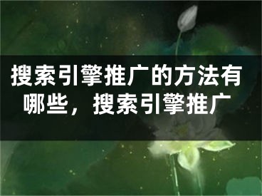 搜索引擎推廣的方法有哪些，搜索引擎推廣