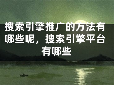 搜索引擎推廣的方法有哪些呢，搜索引擎平臺(tái)有哪些