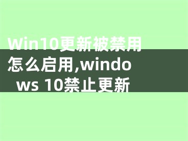 Win10更新被禁用怎么啟用,windows 10禁止更新