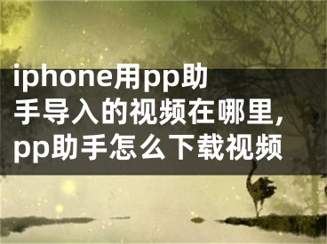 iphone用pp助手導(dǎo)入的視頻在哪里,pp助手怎么下載視頻