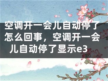 空調開一會兒自動停了怎么回事，空調開一會兒自動停了顯示e3