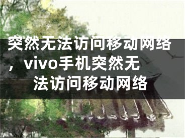 突然無法訪問移動網(wǎng)絡，vivo手機突然無法訪問移動網(wǎng)絡