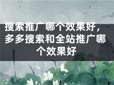 搜索推廣哪個(gè)效果好，多多搜索和全站推廣哪個(gè)效果好