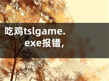 吃雞tslgame.exe報錯,