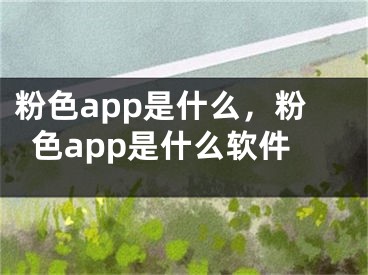 粉色app是什么，粉色app是什么軟件