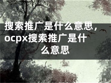 搜索推廣是什么意思，ocpx搜索推廣是什么意思