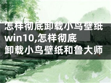 怎樣徹底卸載小鳥壁紙win10,怎樣徹底卸載小鳥壁紙和魯大師