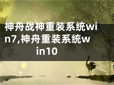 神舟戰(zhàn)神重裝系統(tǒng)win7,神舟重裝系統(tǒng)win10