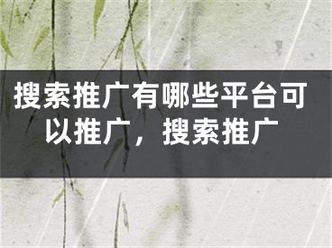 搜索推廣有哪些平臺(tái)可以推廣，搜索推廣