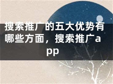 搜索推廣的五大優(yōu)勢(shì)有哪些方面，搜索推廣app