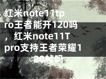 紅米note11tpro王者能開120嗎，紅米note11Tpro支持王者榮耀120幀嗎