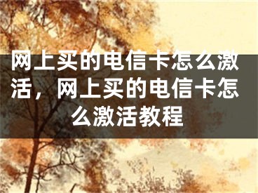 網(wǎng)上買(mǎi)的電信卡怎么激活，網(wǎng)上買(mǎi)的電信卡怎么激活教程