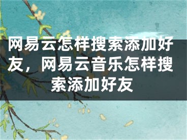 網(wǎng)易云怎樣搜索添加好友，網(wǎng)易云音樂怎樣搜索添加好友