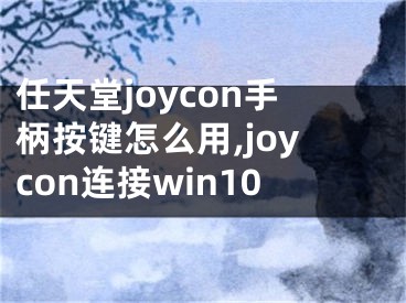 任天堂joycon手柄按鍵怎么用,joycon連接win10