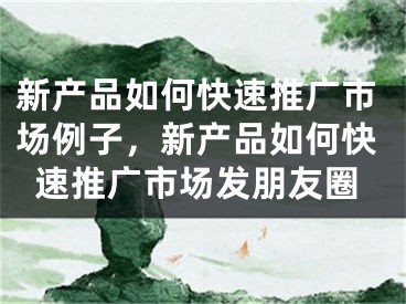 新產(chǎn)品如何快速推廣市場例子，新產(chǎn)品如何快速推廣市場發(fā)朋友圈