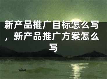 新產(chǎn)品推廣目標(biāo)怎么寫，新產(chǎn)品推廣方案怎么寫