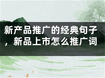 新產(chǎn)品推廣的經(jīng)典句子，新品上市怎么推廣詞