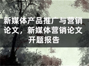 新媒體產(chǎn)品推廣與營(yíng)銷論文，新媒體營(yíng)銷論文開題報(bào)告