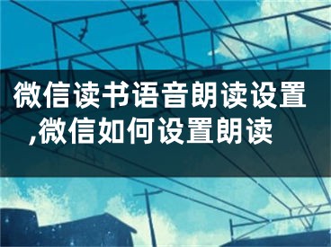 微信讀書語(yǔ)音朗讀設(shè)置,微信如何設(shè)置朗讀