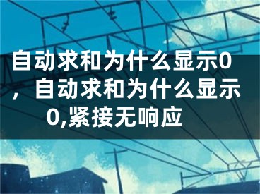 自動求和為什么顯示0，自動求和為什么顯示0,緊接無響應(yīng)