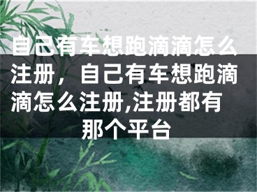 自己有車想跑滴滴怎么注冊，自己有車想跑滴滴怎么注冊,注冊都有那個平臺