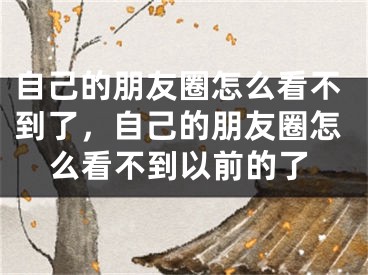 自己的朋友圈怎么看不到了，自己的朋友圈怎么看不到以前的了