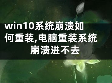 win10系統(tǒng)崩潰如何重裝,電腦重裝系統(tǒng)崩潰進不去