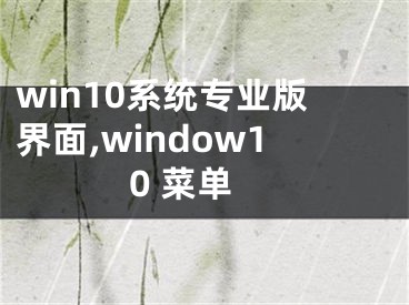 win10系統(tǒng)專業(yè)版界面,window10 菜單