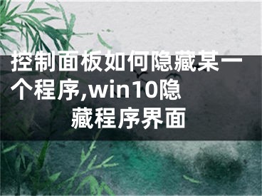 控制面板如何隱藏某一個(gè)程序,win10隱藏程序界面