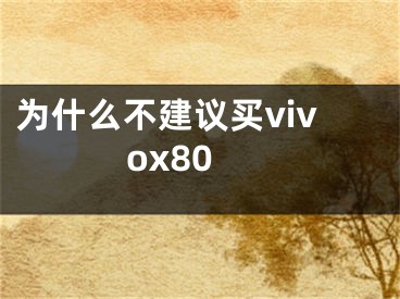 為什么不建議買vivox80