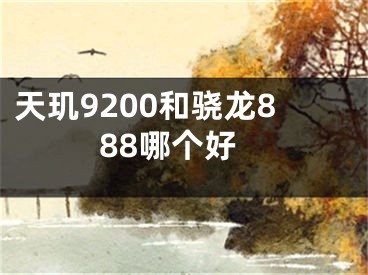 天璣9200和驍龍888哪個好