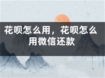 花唄怎么用，花唄怎么用微信還款