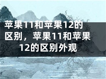 蘋果11和蘋果12的區(qū)別，蘋果11和蘋果12的區(qū)別外觀