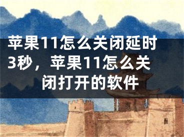 蘋果11怎么關(guān)閉延時3秒，蘋果11怎么關(guān)閉打開的軟件