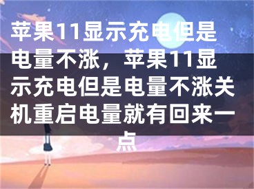 蘋果11顯示充電但是電量不漲，蘋果11顯示充電但是電量不漲關(guān)機重啟電量就有回來一點