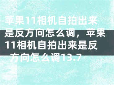 蘋果11相機自拍出來是反方向怎么調(diào)，蘋果11相機自拍出來是反方向怎么調(diào)13.7