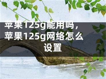 蘋果125g能用嗎，蘋果125g網(wǎng)絡(luò)怎么設(shè)置