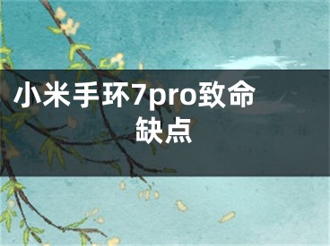 小米手環(huán)7pro致命缺點(diǎn)