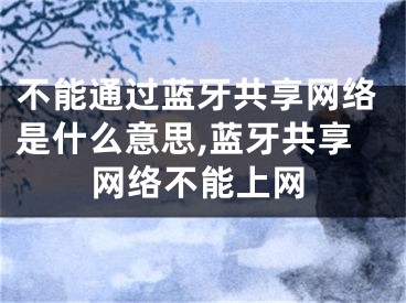 不能通過(guò)藍(lán)牙共享網(wǎng)絡(luò)是什么意思,藍(lán)牙共享網(wǎng)絡(luò)不能上網(wǎng)