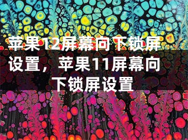 蘋果12屏幕向下鎖屏設置，蘋果11屏幕向下鎖屏設置