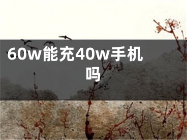 60w能充40w手機嗎