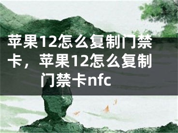 蘋果12怎么復(fù)制門禁卡，蘋果12怎么復(fù)制門禁卡nfc